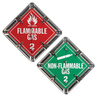 J.J. Keller Aluminum Flip Placard - 2 Legend, Worded, Class 2, Unpainted Back Plate
