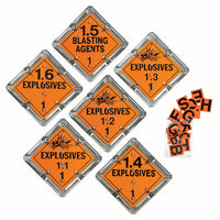 J.J. Keller Aluminum Flip Placard - 6 Legend, Worded, Explosives