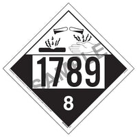 J.J. Keller 1789 Placard - Class 8 Corrosive - .024" Aluminum