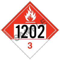 J.J. Keller 1202 Placard - Class 3 Combustible Liquid