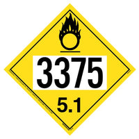 J.J. Keller 3375 Placard - Division 5.1 Oxidizer