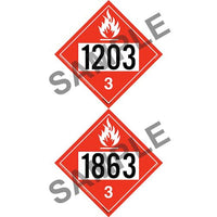 J.J. Keller 1203/1863 Placard - Class 3 Flammable Liquid