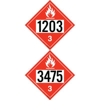 J.J. Keller 1203/3475 Placard - Class 3 Flammable Liquid
