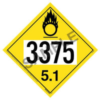 J.J. Keller 3375 Placard - Division 5.1 Oxidizer