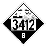 J.J. Keller 3412 Placard - Class 8 Corrosive