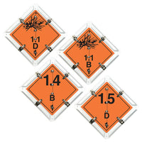 J.J. Keller Canadian Flip-File Placard, 4-Legend Wordless Set, White Back Plate