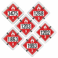 J.J. Keller Aluminum Flip Placard - 6 Legend, Numbered, White or Unpainted Back Plate