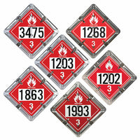 J.J. Keller Aluminum Flip Placard - 6 Legend, Numbered, White or Unpainted Back Plate