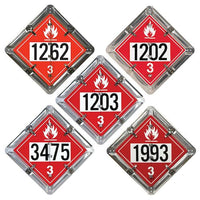 J.J. Keller Aluminum Flip Placard - 5 Legend, Numbered, Unpainted Back Plate