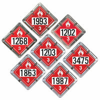 J.J. Keller Aluminum Flip Placard - 7 Legend, Numbered, Unpainted Back Plate