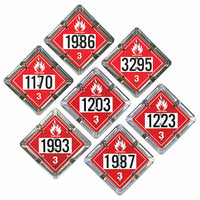 J.J. Keller Aluminum Flip Placard - 7 Legend, Numbered, Unpainted Back Plate