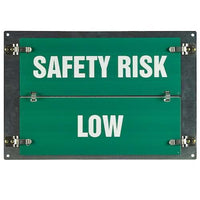 J.J. Keller Flip-File Sign, Safety Risk Low/Medium/High, 3-Legend