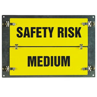 J.J. Keller Flip-File Sign, Safety Risk Low/Medium/High, 3-Legend