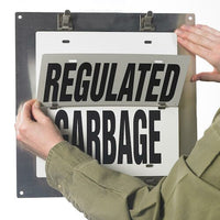 J.J. Keller Flip-File Sign, Regulated Garbage, Small, 1-Legend