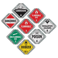 J.J. Keller Basic Flip Placard - 8 Legend, Worded, Galvanized Steel Back Plate, 2 Clipped Corners