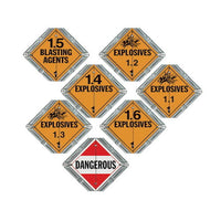 J.J. Keller Basic Flip Placard - 7 Legend, Worded, Galvanized Steel Back Plate, 2 Clipped Corners