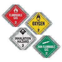 J.J. Keller Basic Flip Placard - 4 Legend, Worded, Galvanized Steel Back Plate, 2 Clipped Corners