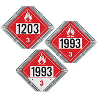 J.J. Keller Basic Flip Placard - 3 Legend, Numbered, Galvanized Steel Back Plate, 2 Clipped Corners