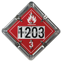 J.J. Keller Numer-All™ Flip Placard - 1 Legend, White or Unpainted Back Plate