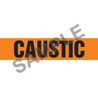 J.J. Keller Caustic Pipe Marker - ASME/ANSI - Self-Stick, Vinyl, 1.5" x 8", Orange