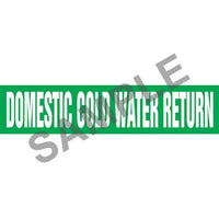 J.J. Keller Domestic Cold Water Return Pipe Marker - ASME/ANSI