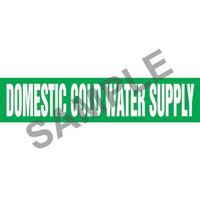 J.J. Keller Domestic Cold Water Supply Pipe Marker - ASME/ANSI