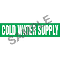 J.J. Keller Cold Water Supply Pipe Marker - ASME/ANSI