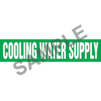 J.J. Keller Cooling Water Supply Pipe Marker - ASME/ANSI