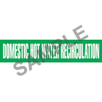 J.J. Keller Domestic Hot Water Recirculation Pipe Marker - ASME/ANSI