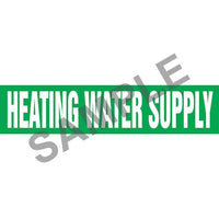 J.J. Keller Heating Water Supply Pipe Marker - ASME/ANSI