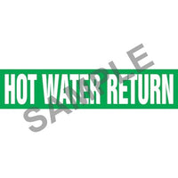 J.J. Keller Hot Water Return Pipe Marker - ASME/ANSI
