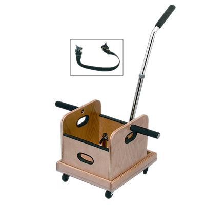 Baseline FCE Work Device - Mobile Weighted Cart with Straight Handle and Accessory Box — for Strength Training and Rehabilitation