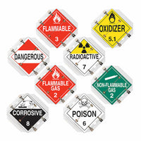 J.J. Keller Aluminum Flip Placard - 8 Legend, Worded, 16"x15.5", White Back Plate