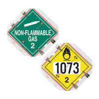 J.J. Keller Super Flip Placard - 2 Legend, Worded/Numbered, 16"x15.5", White Back Plate