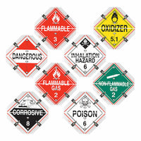 J.J. Keller Super Flip Placard - 8 Legend, Worded, 16"x15.5", White Back Plate