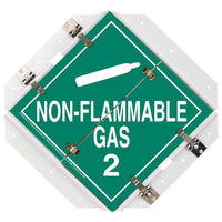 J.J. Keller Aluminum Flip Placard - 1 Legend, Non-Flammable Gas, 16"x15.5", White Back Plate