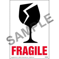 J.J. Keller Fragile Shipping Label with Icon