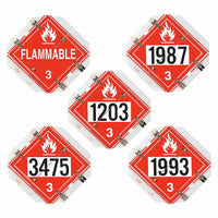 J.J. Keller Super Flip Placard - 5 Legend, Worded/Numbered, 16"x15.5", White Back Plate