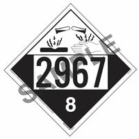 J. J. Keller 2967 Placard - Class 8 Corrosive