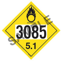 J. J. Keller 3085 Placard - Division 5.1 Oxidizer