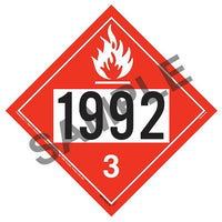 J. J. Keller 1992 Placard - Class 3 Flammable Liquid