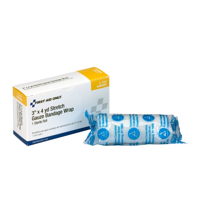 First Aid Only Sterile Stretch Gauze Roll | 3" x 4 Yards Wound Dressing