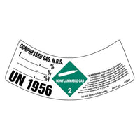 J.J. Keller Gas Cylinder Shoulder Labels - Non-Flammable Gas