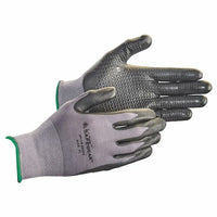 J. J. Keller SAFEGEAR Flat Dip Nitrile Foam Grip-Dot Palm Nylon Knit Gloves