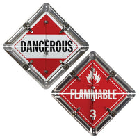 J.J. Keller Aluminum Flip Placard - 2 Legend, Worded, Unpainted Back Plate