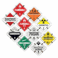 J.J. Keller Aluminum Flip Placard - 10 Legend, Worded, White or Unpainted Back Plate