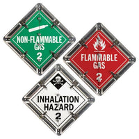 J.J. Keller Aluminum Flip Placard - 3 Legend, Worded, Class 2, Division 2.1, 2.2, 2.3