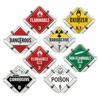 J.J. Keller Aluminum Flip Placard - 8 Legend, Worded, White or Unpainted Back Plate