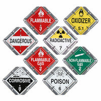 J.J. Keller Aluminum Flip Placard - 8 Legend, Worded, White or Unpainted Back Plate