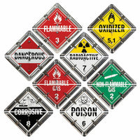 J.J. Keller Aluminum Flip Placard - 8 Legend, Worded, White or Unpainted Back Plate